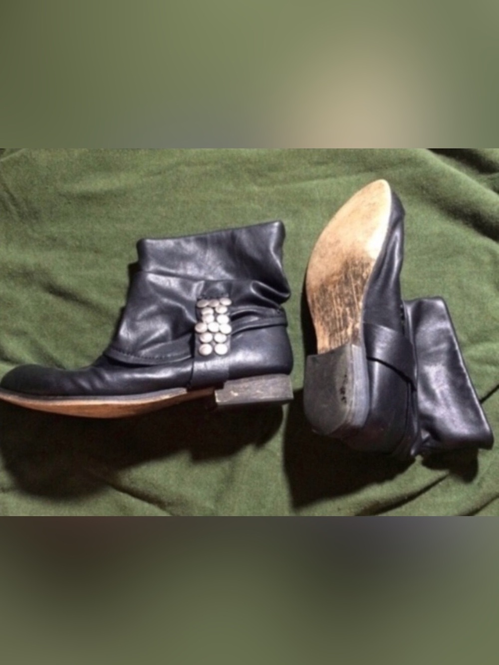 WHIMSYGOTH FAUX LEATHER BIKER BOOTS